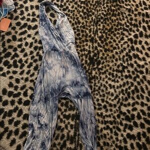 Heart Hips Blue and White Tie-Dye Jumpsuit